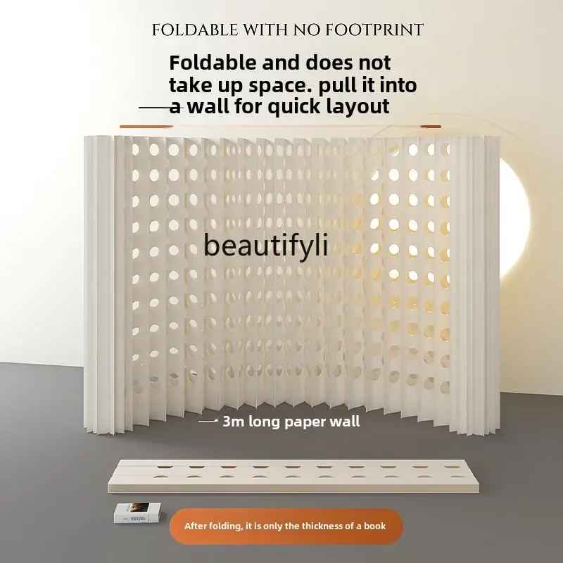 Partition Screen Divider - Papieren scherm-scheidingswand, mobiele vouwbare kantoor-/woonkamer-scheidingswand, livestream