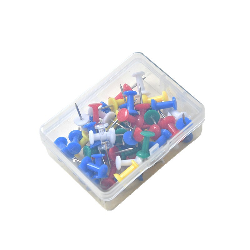 Office Furniture Online - 100 stuks/doos Multicolor Push Pins Plastic