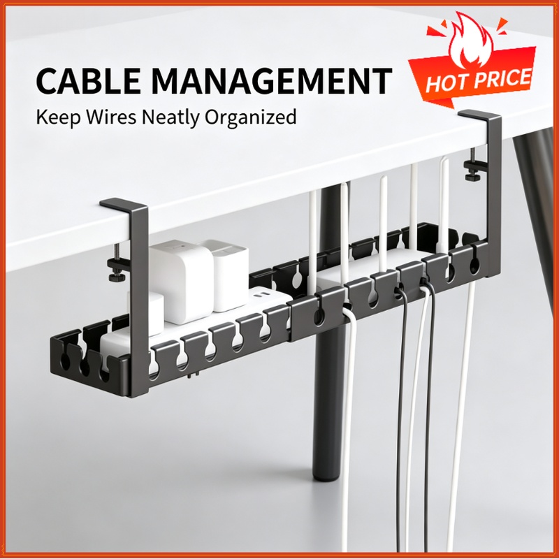 Cable Tray Under Desk - Telescopisch opbergrek onder de tafel Metalen