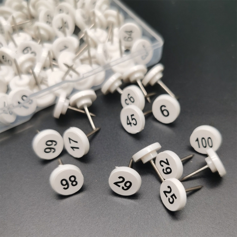 Office Furniture Online - 100 stuks ronde genummerde punaises kaartspelden