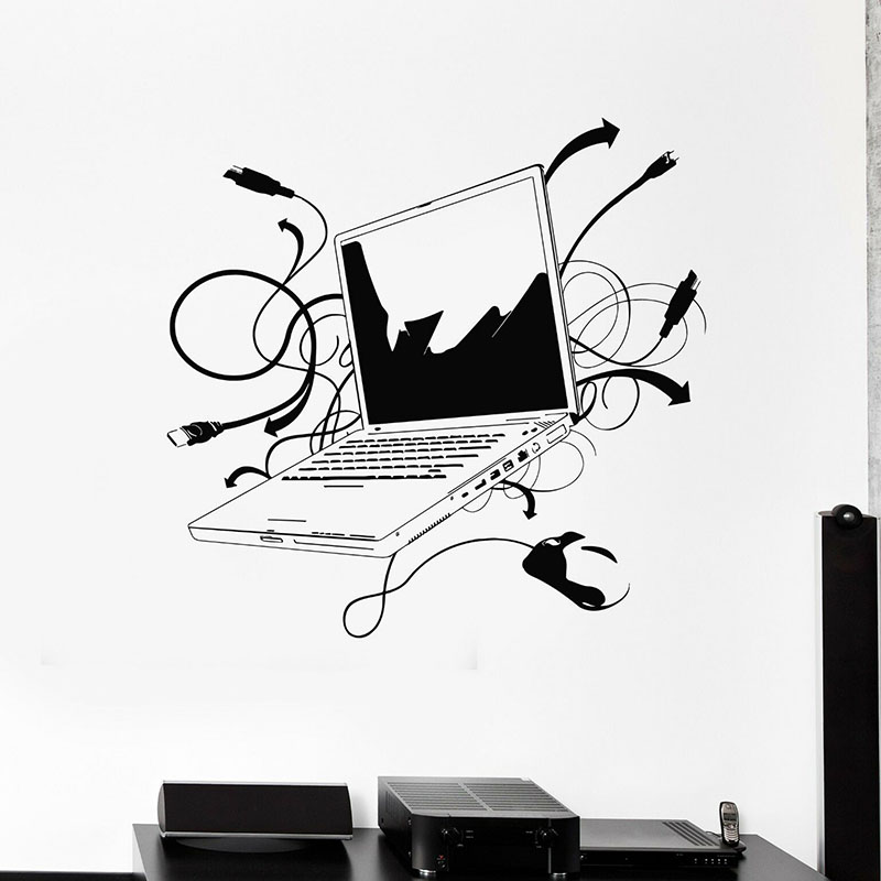 Office Furniture Online - Laptop Muurtattoo Computer Online Internet Gamer