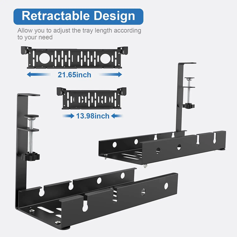 Geen boren nodig, uittrekbare  - Cable Tray Under Desk recensie en prijs